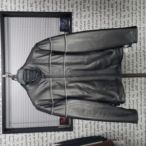 💥NEW💥 Men's Medium Heavy Black Leather Coat